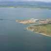 Aerial view of Nigg Oil Terminal and Fabrication Yard, Cromarty Firth, looking NW across Nigg Bay.
