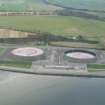 Aerial view of Oil Storage tanks at Nigg, Cromarty Firth, looking E.