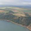 Aerial view of Black Isle coast and Eathie Gorge, Black Isle, looking W.