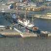 Aerial view of RRS Discovery,  Dundee waterfront, looking NW.