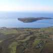 Aerial view of Big Sand Crofting Township and Longa Island, near Gairloch, Wester Ross, looking SW.