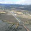 Aerial view of Ard Roy Causeway and Evanton Airfield, Cromarty Firth, looking NW.