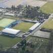 Aerial view of Dingwall Victoria park Stadium football Ground, Easter Ross, looking S.