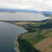 Oblique aerial view of Chanonry point on the Moray Firth with Fortrose and Rosemarkie, looking SW.