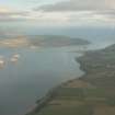 An oblique aerial view of the confluence of the Cromarty and Moray Firths.