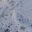 Aerial view of Strath Sgitheach hut circles, near Dingwall, Easter Ross, looking  ESE.
