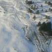 Aerial view of Allt na Criche, Strath Sgitheach abraded tracks and boundary bank, near Dingwall, Easter Ross, looking NW.