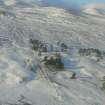 Aerial view of Allt na Criche, Strath Sgitheach abraded tracks and boundary bank, near Dingwall, Easter Ross, looking NW.