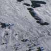 Aerial view of Strath Sgitheach hut circle settlement, sheepfold and enclosures, near Dingwall, Easter Ross, looking NNW.