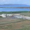 Aerial view of Dalcross airport, Ardersier, the Moray Firth  and the Black Isle, looking N.