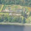 Aerial view of close-up view of Dochfour House Walled Garden, S of Inverness, looking NW.