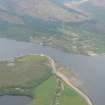 Aerial view of Ardgour and Corran Narrows in Loch Linhe, looking SE.