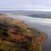 Aerial view of Gallowhill Wood, Redcastle and surrounding fields, Beauly Firth, looking SE.