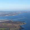Aerial view of Evanton Airfield and Deephaven Pier, Cromarty Firth, looking NE.