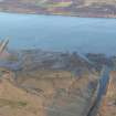 Aerial view of mouth of Alness River and Dalmore Pier, Cromarty Firth, looking SE.