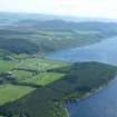 Aerial view of the North end of Loch Ness, with Rock Ness Music Festival site in the foreground, looking SSE.