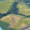 Aerial view of Tarradale Enclosure/ Fort, Enclosure and Barrow cemetery cropmarks, Black Isle, looking N.