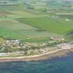 Aerial view of Hilton of Cadboll Village and harbour, Tarbat Ness, Easter Ross, looking  NNW.