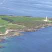 Aerial view of Tarbat Ness Lighthouse and Keepers Cottages, Tarbat Ness, Easter Ross, looking N.