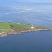 Aerial view of Tarbat Ness Lighthouse and Keepers Cottages, Tarbat Ness, Easter Ross, looking NNW.