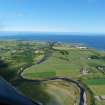 Aerial view of Brora and Brora River, East Sutherland, looking E.