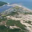 Oblique aerial view of Findhorn, Moray, looking W.