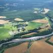 Aerial view of site of Forres Airfield at Mundole, Moray, looking SE.