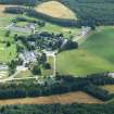 Aerial view of part of site of Forres Airfield at Mundole, Moray, looking SE.