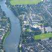 Near aerial view of St. Andrew's Cathedral, Eden Court Theatre and The Royal Northern Infirmary, Inverness, looking SW.