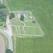Near aerial view of St Michael's Church and Graveyard, Newhall, Black Isle, looking NE.