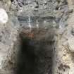 Evaluation Photograph, Test pit 4 within Trench 1 N facing section, facing S, 8-20 King's Stables Road, Edinburgh