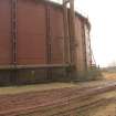Historic building recording, General view of pipes to the NW side, Gasholder, Craigward, Alloa