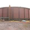 Historic building recording, Gasholder, General view of N side, Gasholder, Craigward, Alloa
