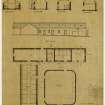 Plan, elevation and sections of steading for William Simpson's farm.