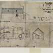 Plan, elevations and section for small houses for William Simpson's farm.