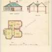 Parkhill Estate, Lodge.
Scale drawing of elevation, section, and plan for renovations to lodge.
Titled: 'Parkhill - Renovations to Lodge - 1926'.
Insc: 'Front Elevation: Section: Plan'.