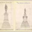 Peterculter, War Memorial.
Scale drawings of elevations of designs for memorial.
Titled: 'War Memorial - Peterculter'