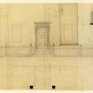 Aberdeen, Culter House and Gardens.
Elevation, plan and section for Culter House.
Titled: 'Culter House; Alternative Balustrade; 1/2" scale'.
Insc: 'Elevation, Plan, Section'.