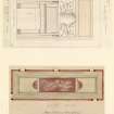 Aberdeen, Culter House.
Scale drawings of mantlepiece elevation and drawing room ceiling.
Titled: 'Culter House'.
Insc: 'Drawing Room mantlepiece; Plan of drawing room ceiling.
