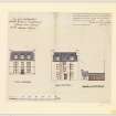 Aberdeen, Union Grove
Sketch for proposed dwelling houses for North side of Union Grove, including hand written notes in top right and left corner.
Insc: 'Front Elevation' 'Back Elevation' 'Elevation of Out Buildings' ' F A M MacDonald & Partners Collection Aberdeen University Library FOLIO NO. /CONS NO.'
