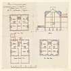Aberdeen, Union Grove
Section and floor plan for four proposed dwelling houses on North side of Union Grove.
Insc: 'F A MacDonald & Partners Collection Aberdeen University Library, FOLIO NO.   /CONS NO.'