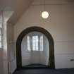 Evaluation Photograph, Room 1- view of archway and bay window in NE interior wall, facing NW, Old Coates House