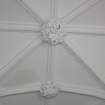 Evaluation Photograph, Room 6- view of vaulted plaster ceiling with moulded corbels and boss, facing SE, Old Coates House