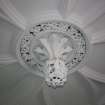 Evaluation Photograph, Room 4- view of plaster ceiling rose in centre of room, facing S, Old Coates House