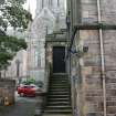 Evaluation Photograph, NE facing elevation entrance to first floor, facing SE, Old Coates House