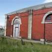 Standing building survey, General view of workshop exterior, Granton Gasworks, Edinburgh