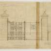 Balmoral Castle.
Drawing of new gate.
Titled: 'New gate at Balmoral' '1" Scale detail' 'Mills and Sheperd FF R.I.B.A, 10 Tay Square, Dundee. 24th Oct., 1924'.
