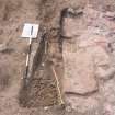 Archaeological excavation, Skeleton 74: general, Auldhame, East Lothian