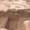Archaeological excavation, [895]: SE facing section through narrow linear [895], Auldhame, East Lothian