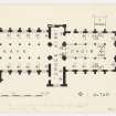 Aberdeen, East and West Church of St Nicholas
Pre-Reformation floor plan measured by George Hay, undated.
Insc: 'Nave' 'Croce Kirk' 'Choir' 'Altar Site'.